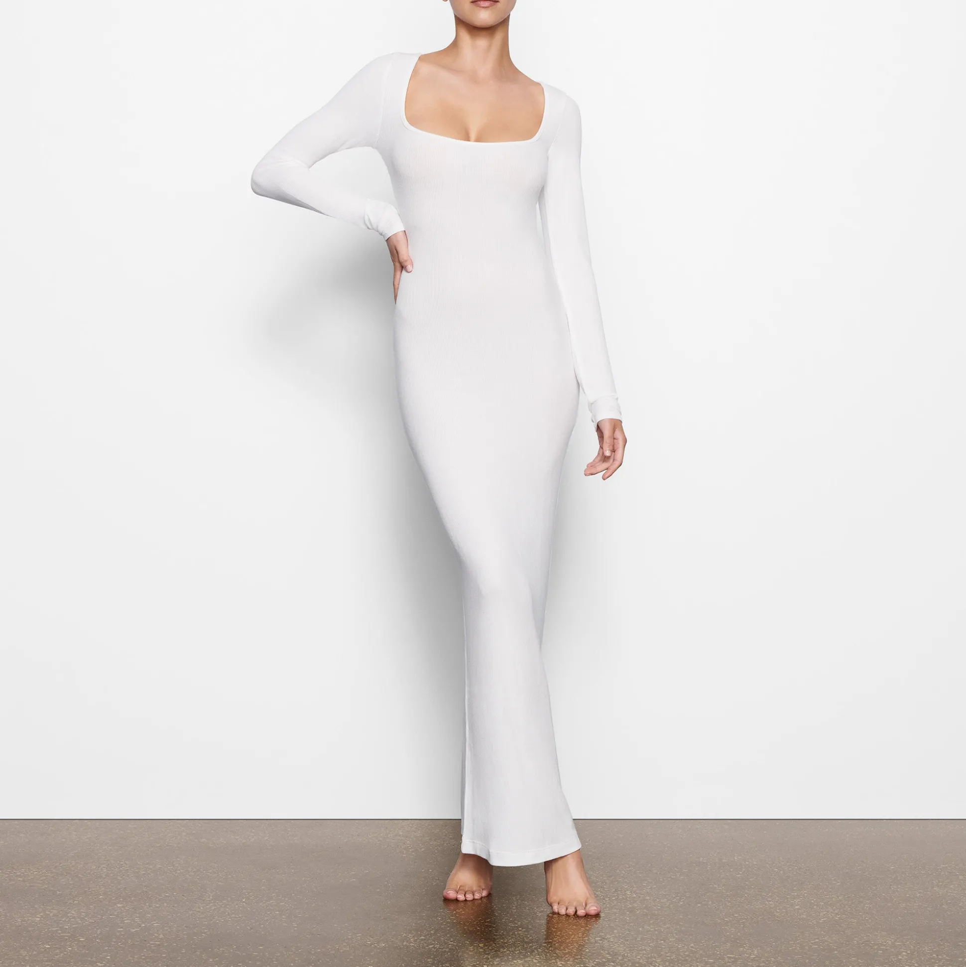 SOFT LOUNGE LONG SLEEVE DRESS | MARBLE