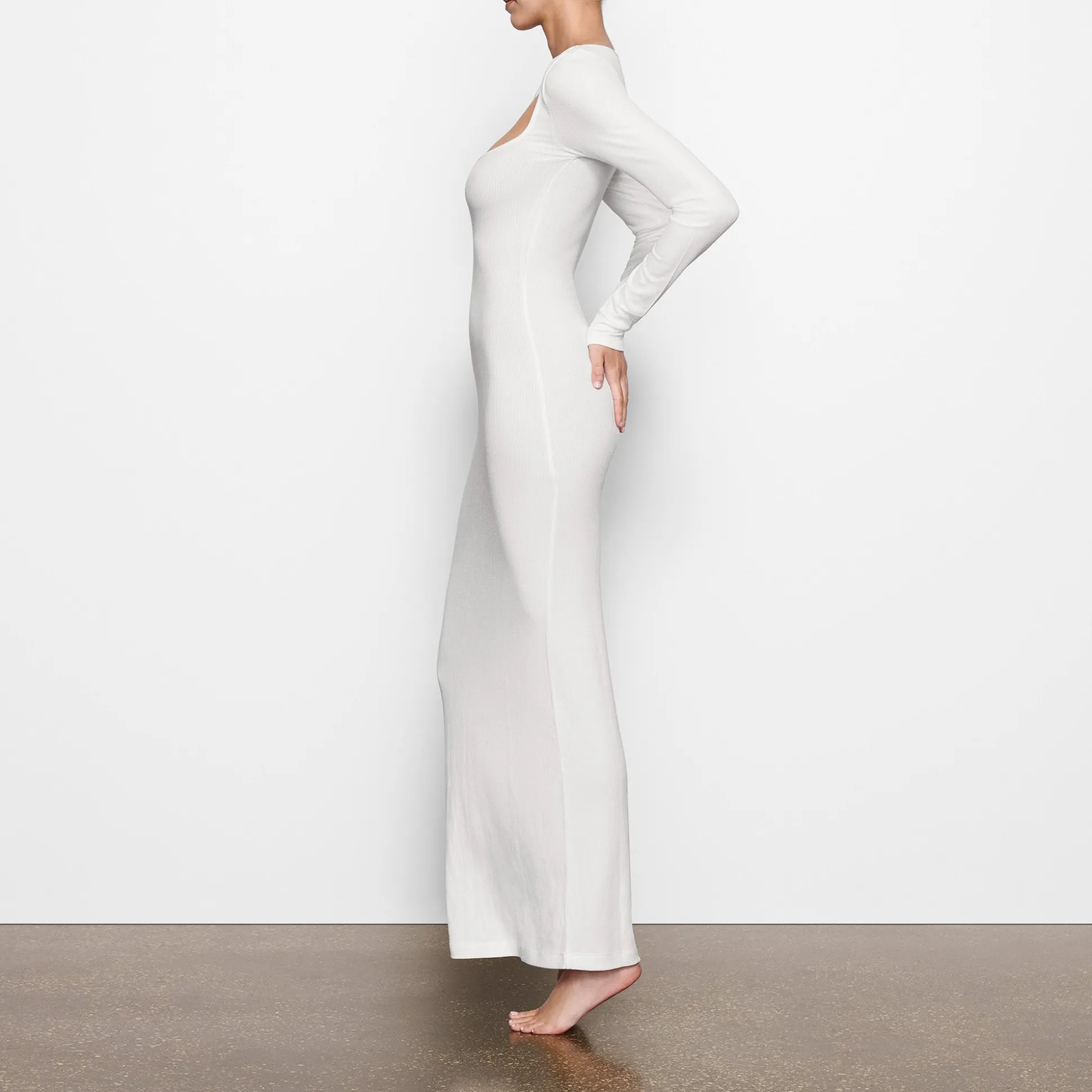 SOFT LOUNGE LONG SLEEVE DRESS | MARBLE