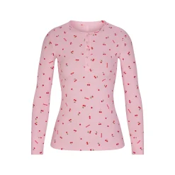 SOFT LOUNGE LONG SLEEVE HENLEY | CHERRY BLOSSOM PRINT
