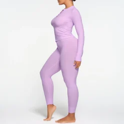 SOFT LOUNGE LONG SLEEVE HENLEY | SUGAR PLUM