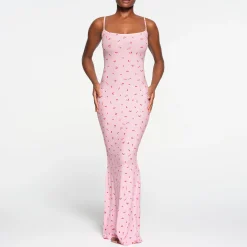 SOFT LOUNGE LONG SLIP DRESS | CHERRY BLOSSOM PRINT