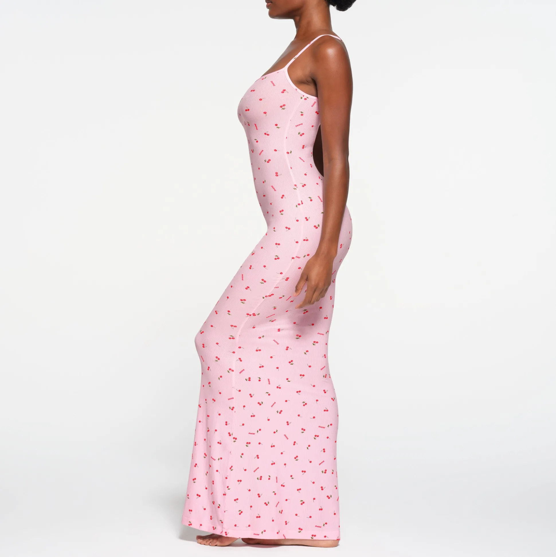 SOFT LOUNGE LONG SLIP DRESS | CHERRY BLOSSOM PRINT