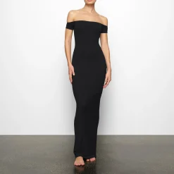 SOFT LOUNGE OFF THE SHOULDER DRESS | ONYX