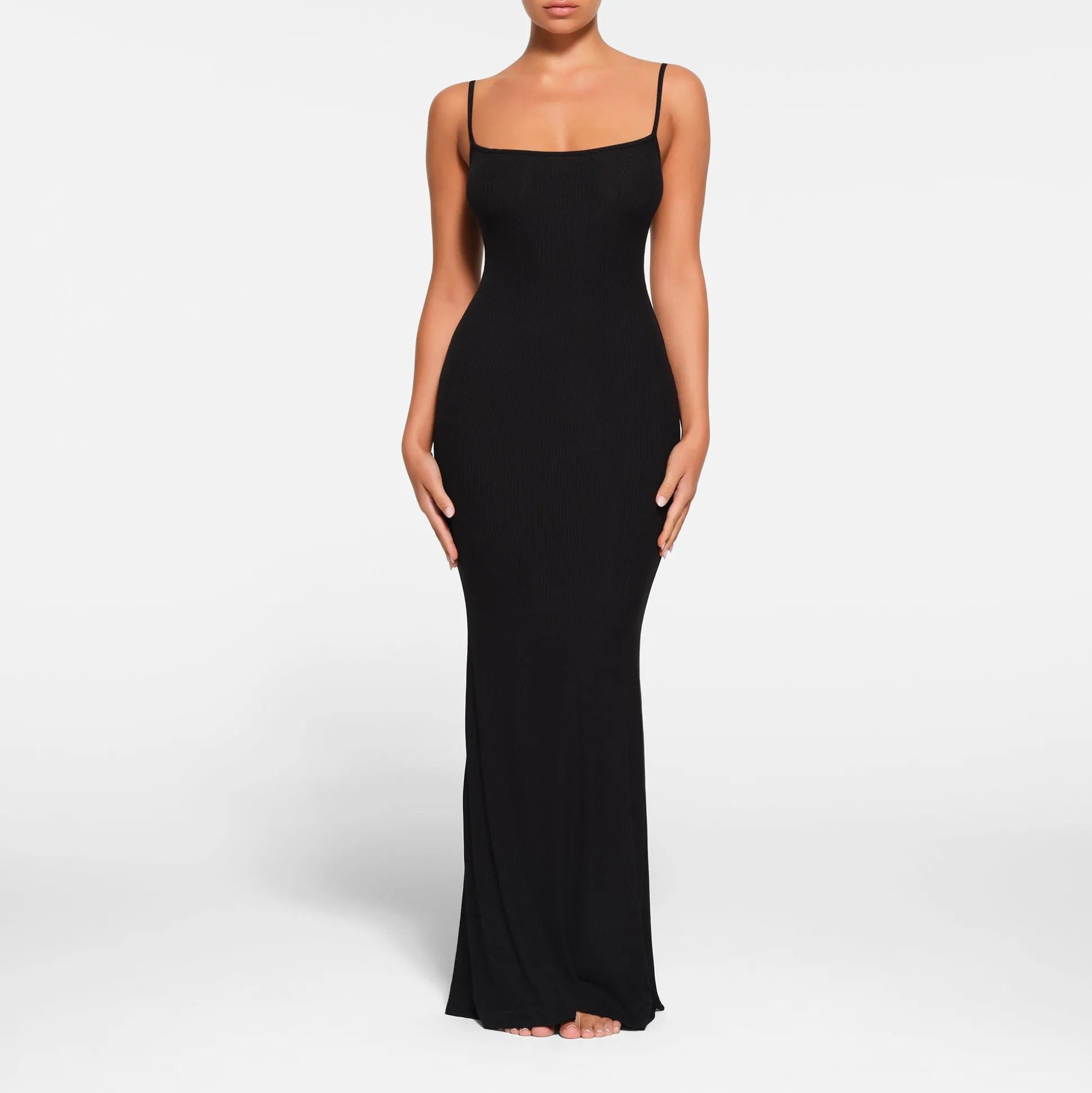 SOFT LOUNGE PETITE LONG SLIP DRESS | ONYX
