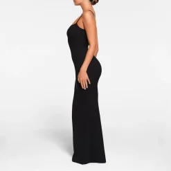 SOFT LOUNGE PETITE LONG SLIP DRESS | ONYX