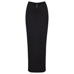 SOFT LOUNGE RUCHED LONG SKIRT | ONYX