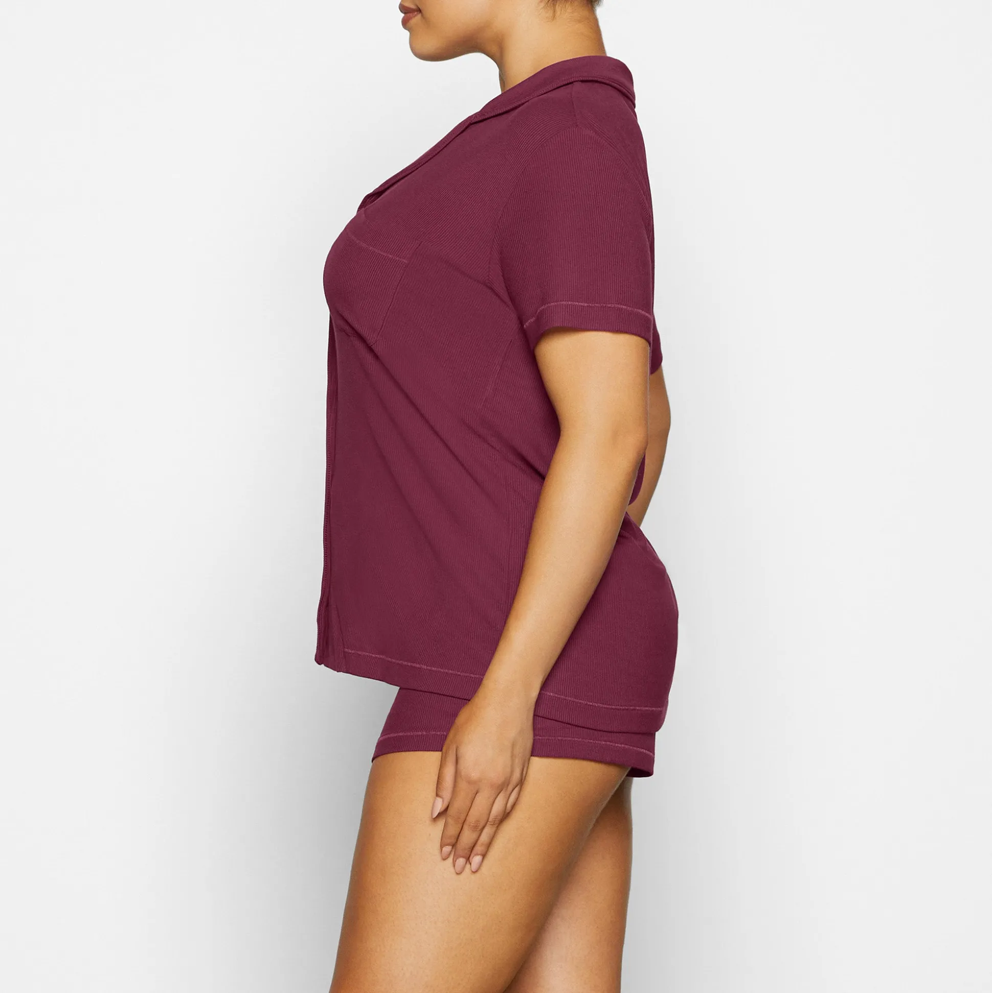 SOFT LOUNGE SHORT SLEEP SET | WINE
