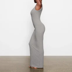 SOFT LOUNGE SLEEVELESS LONG DRESS | HEATHER GREY