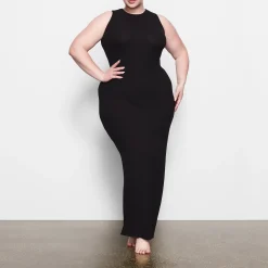 SOFT LOUNGE SLEEVELESS LONG DRESS | ONYX