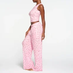 SOFT LOUNGE SPLIT NECK TANK | CHERRY BLOSSOM PRINT