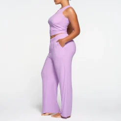 SOFT LOUNGE SPLIT NECK TANK | SUGAR PLUM