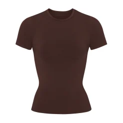 SOFT SMOOTHING SEAMLESS T-SHIRT | COCOA