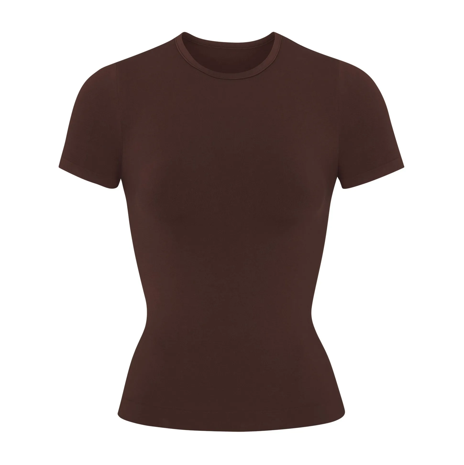 SOFT SMOOTHING SEAMLESS T-SHIRT | COCOA