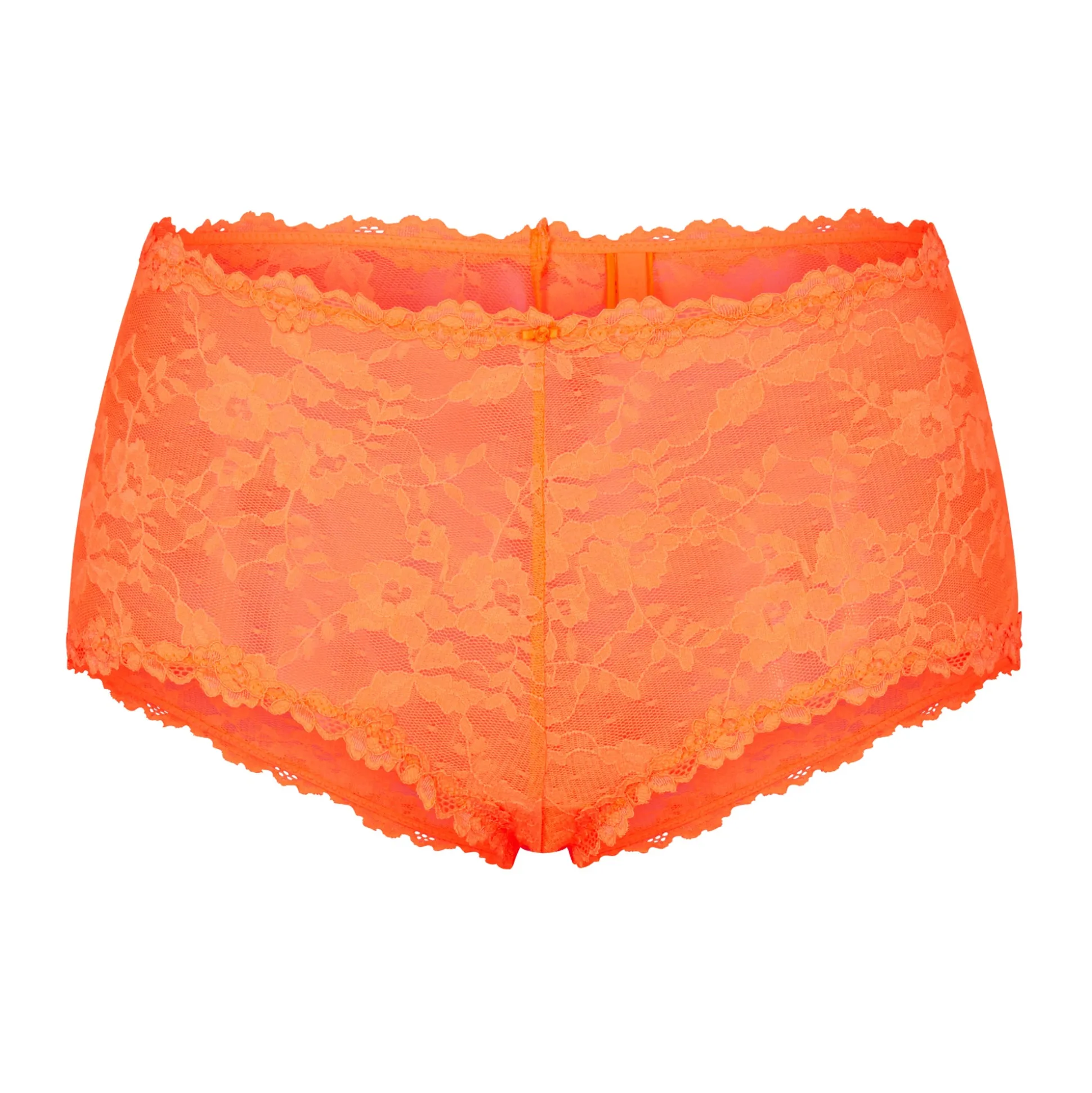 STRETCH LACE BOY SHORT | NEON ORANGE