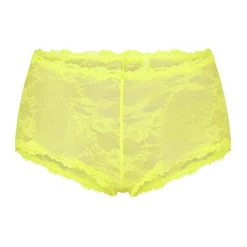 STRETCH LACE BOY SHORT | YELLOW HIGHLIGHTER