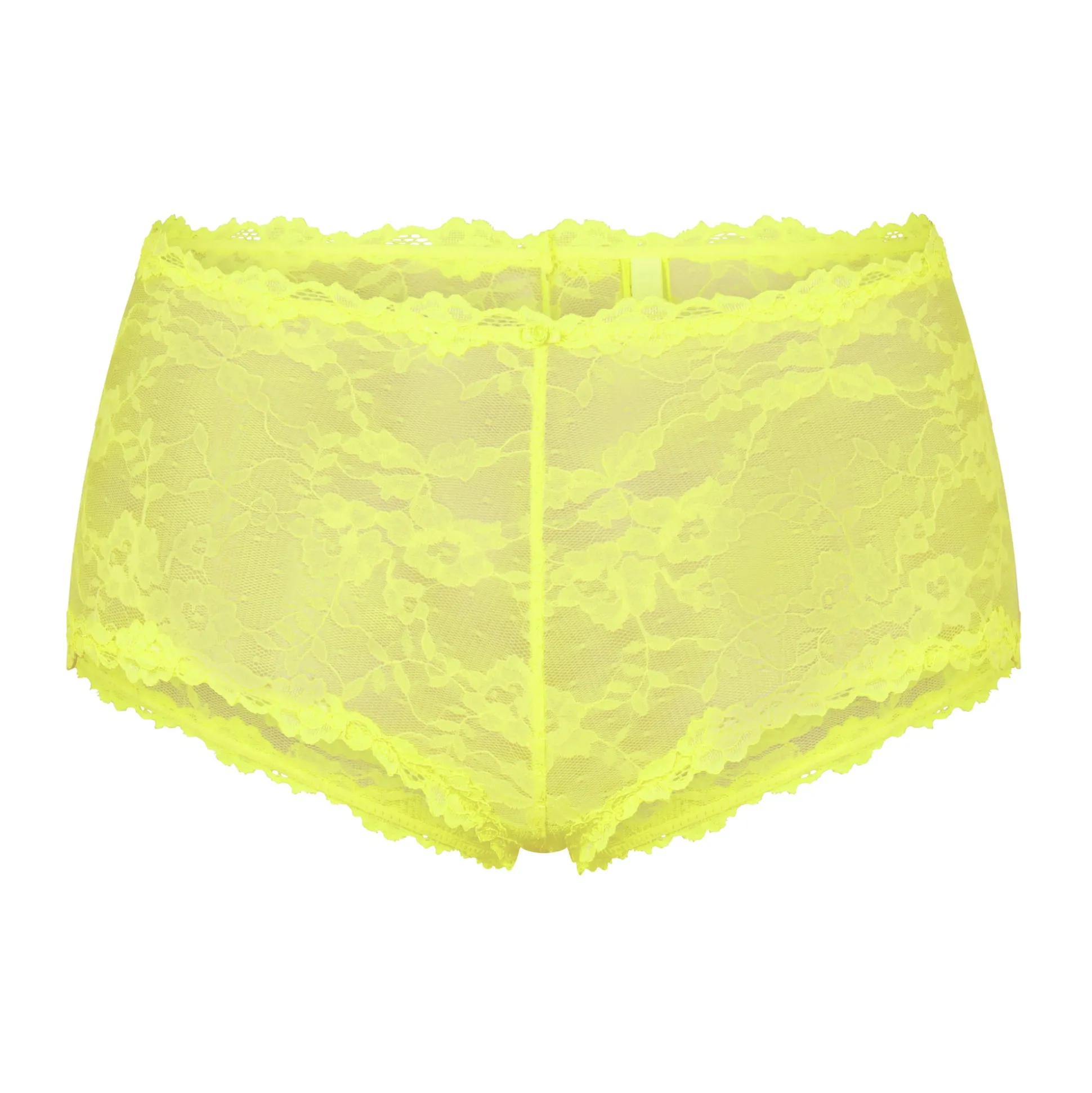 STRETCH LACE BOY SHORT | YELLOW HIGHLIGHTER