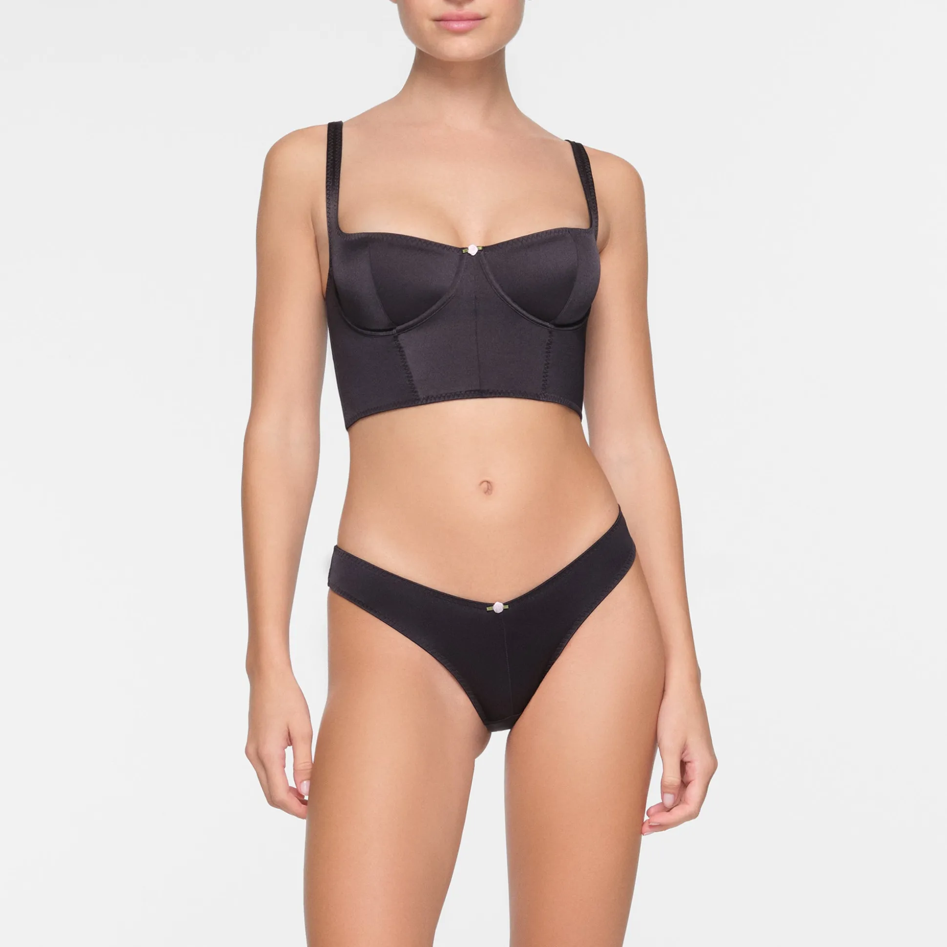 STRETCH SATIN CORSET | ONYX