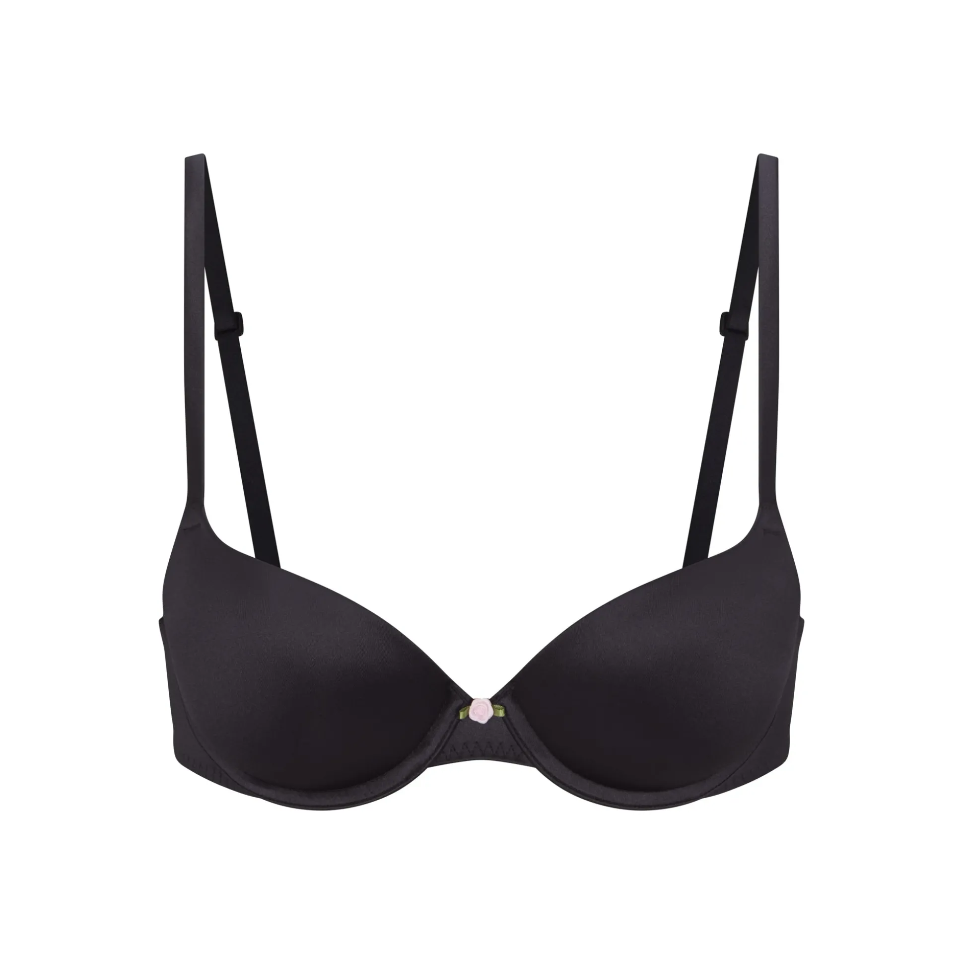 STRETCH SATIN PUSH-UP BRA | ONYX
