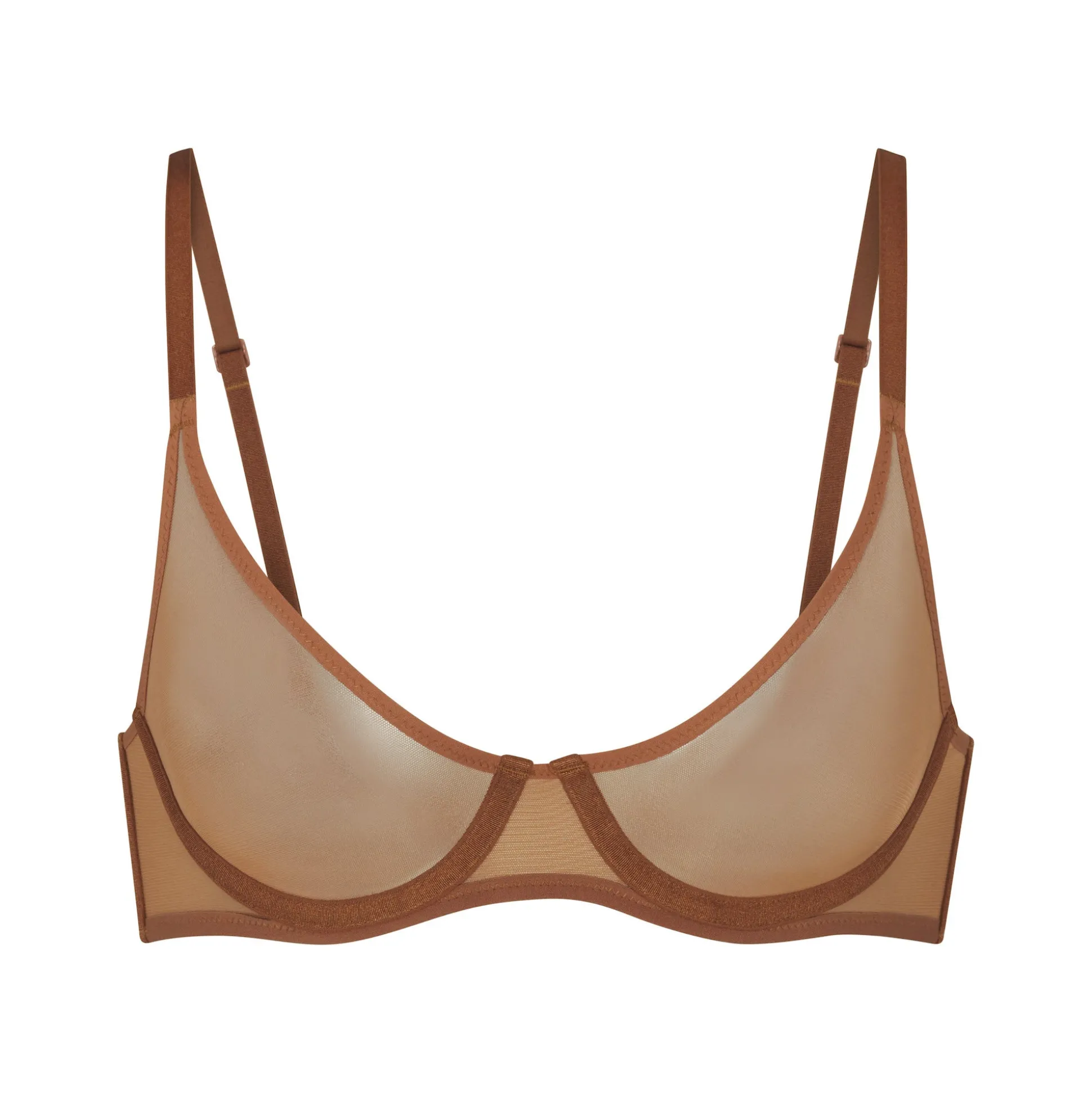 ULTRA FINE MESH SCOOP BRA | BRONZE
