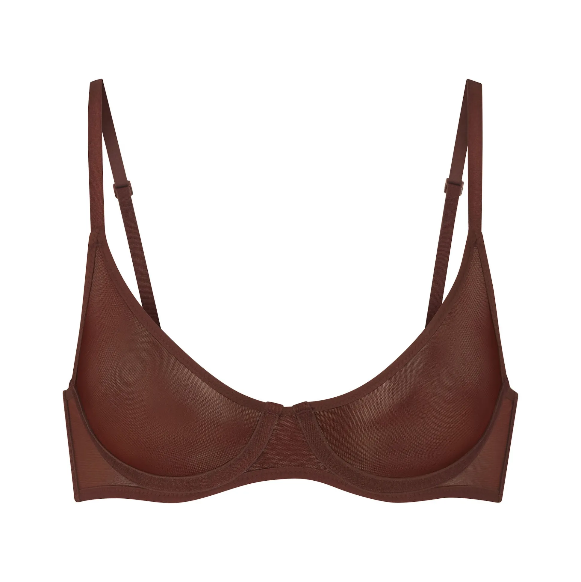 ULTRA FINE MESH SCOOP BRA | MAHOGANY