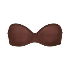 ULTRA FINE MESH STRAPLESS BRA | MAHOGANY