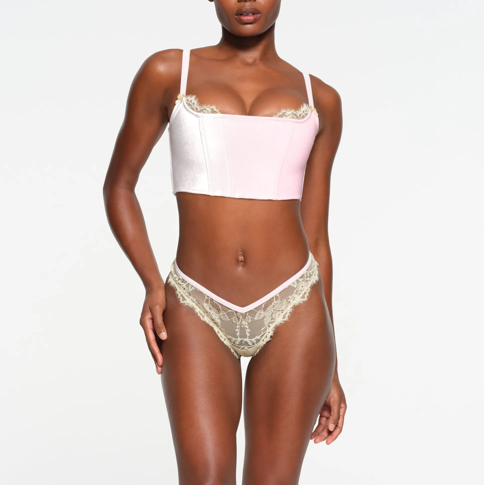 VELVET LACE CORSET | CHERRY BLOSSOM