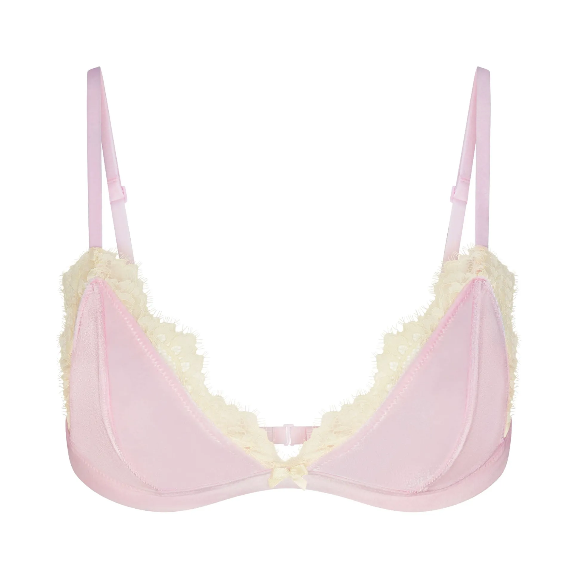 VELVET LACE TRIANGLE BRALETTE | CHERRY BLOSSOM