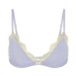 VELVET LACE TRIANGLE BRALETTE | PERIWINKLE