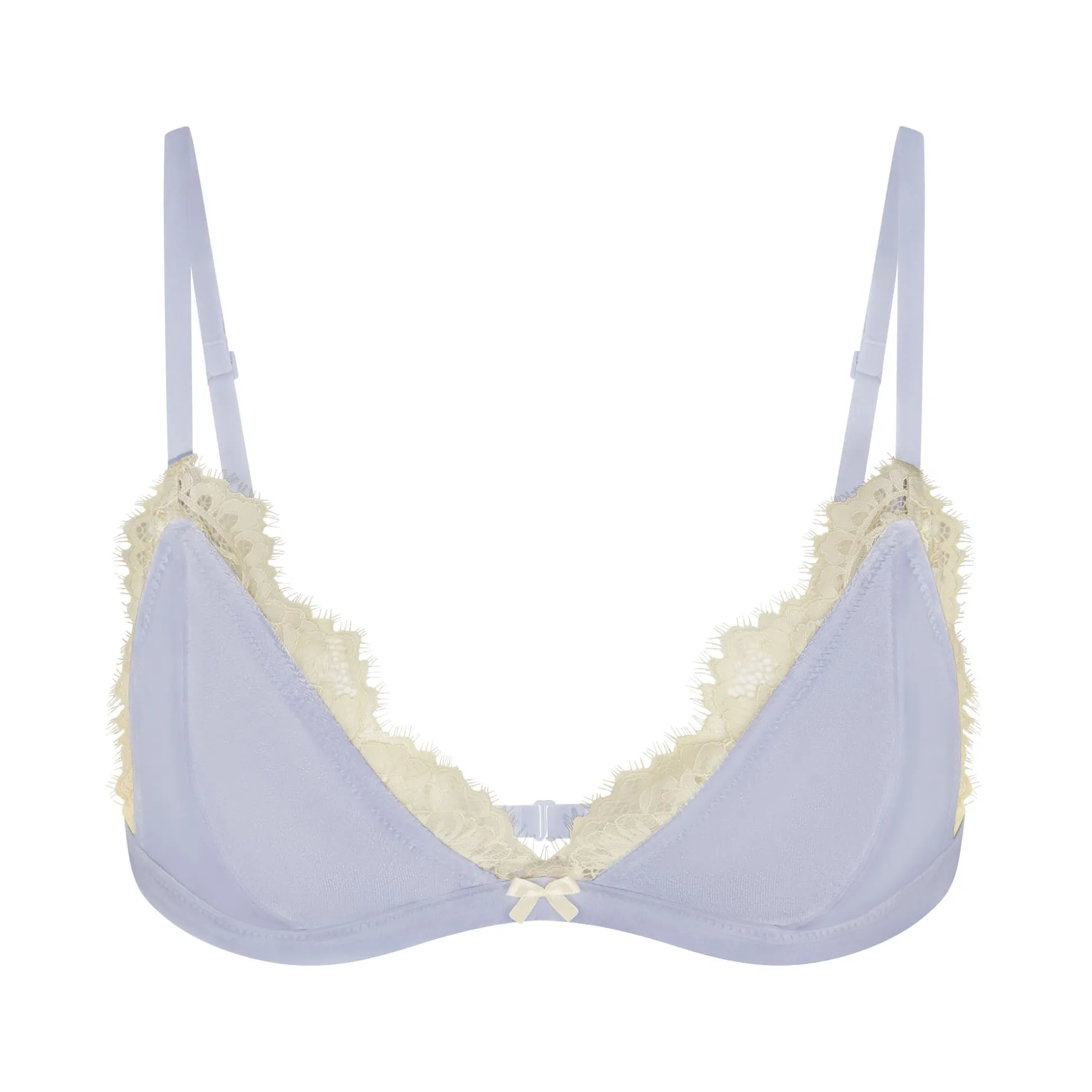 VELVET LACE TRIANGLE BRALETTE | PERIWINKLE