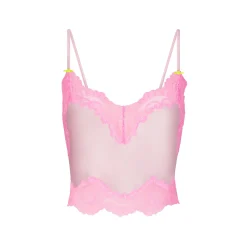 WOVEN SHINE LACE CAMI | CHERRY BLOSSOM