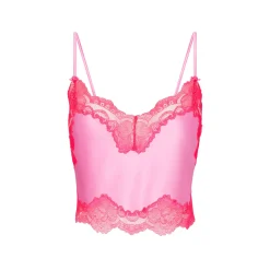 WOVEN SHINE LACE CAMI | NEON ORCHID