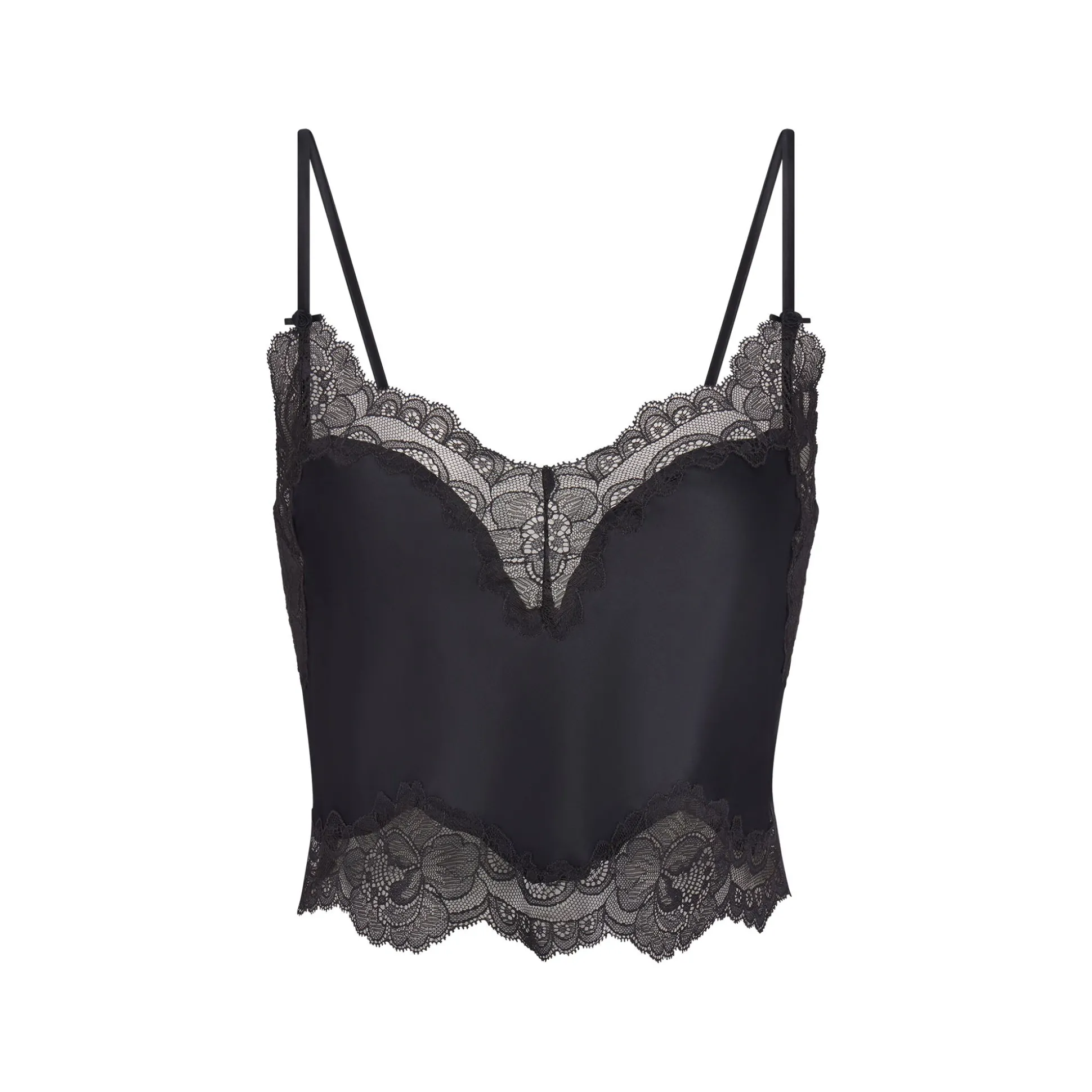 WOVEN SHINE LACE CAMI | ONYX