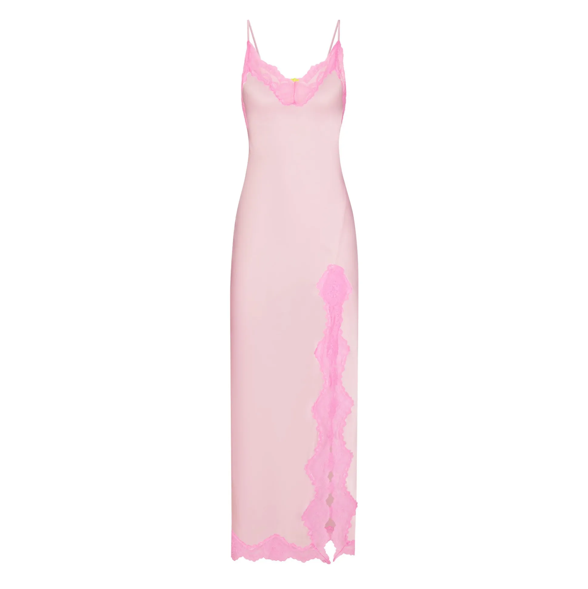 WOVEN SHINE LACE LONG DRESS | CHERRY BLOSSOM